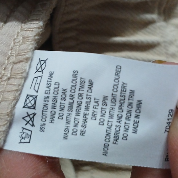 French Connection Tan Pants, Adjustable Waist, Gentle Used, SZ 14, Super Stretch - Picture 8 of 8